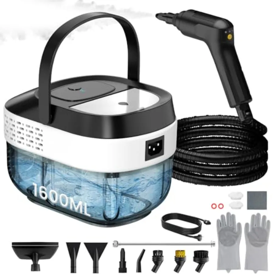 Pressurized Steam Cleaner 1.6L, 3-Level Adjustable Steamer for Cleaning, 10s Heat-Up, 2500W Handheld Steamer Cleaner for Home,
Pressurized Steam Cleaner 1.6L, 3-Level Adjustable Steamer for Cleaning, 10s Heat-Up, 2500W Handheld Steamer Cleaner for Home,