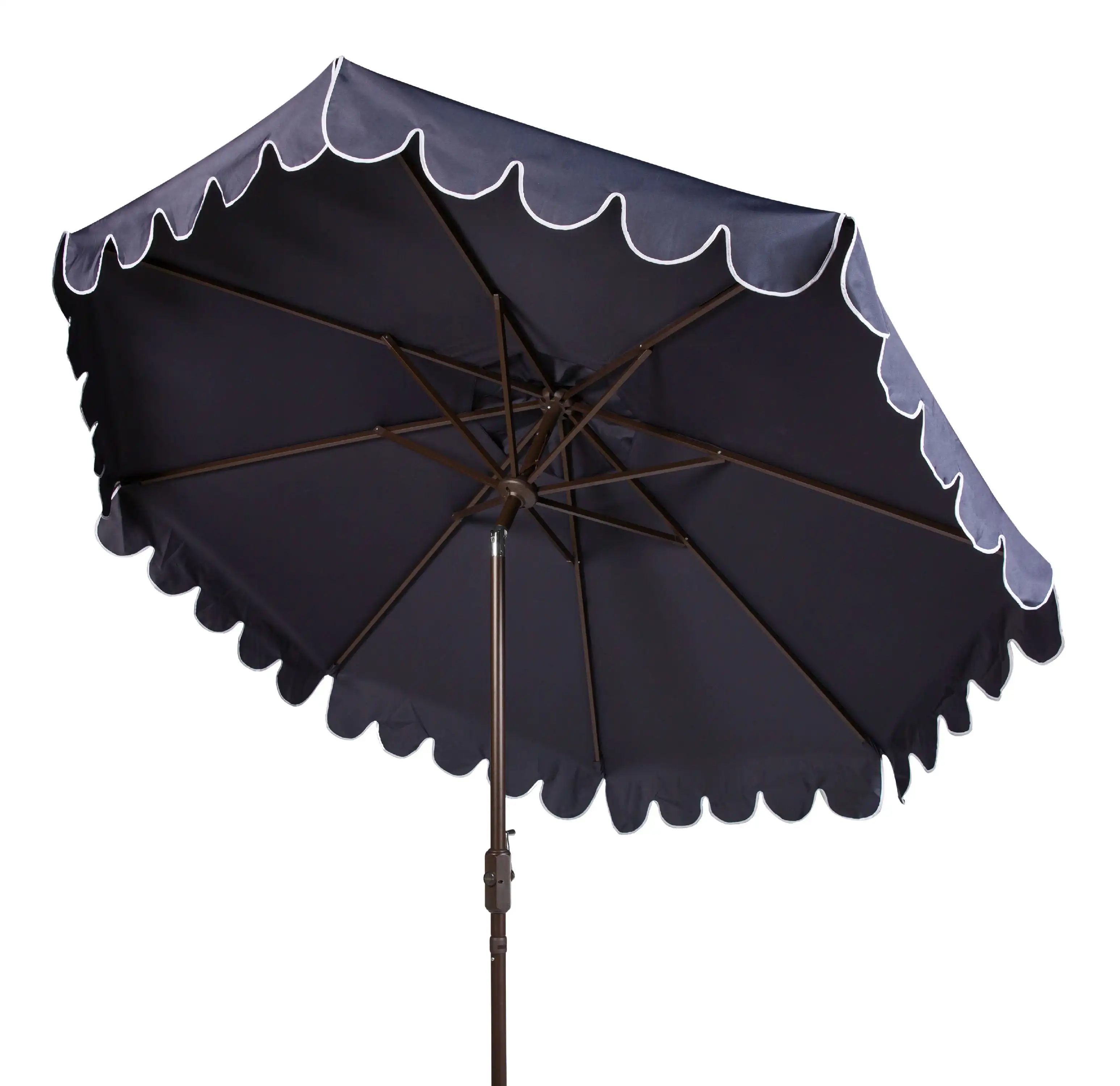 9-Foot Outdoor Tilt Umbrella, Navy and White Scallop Design, Metal Frame with Powder Coating, Ideal for Stylish Patio and Garden
9-Foot Outdoor Tilt Umbrella, Navy and White Scallop Design, Metal Frame with Powder Coating, Ideal for Stylish Patio and Garden