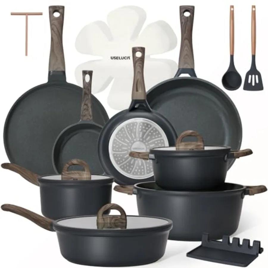 Pots and Pans Set Nonstick 22 Pcs, ic cookware set Non-Toxic Coating Granite Kitchen Cookware Set, Induction Kitchen Cooking Se
Pots and Pans Set Nonstick 22 Pcs, ic cookware set Non-Toxic Coating Granite Kitchen Cookware Set, Induction Kitchen Cooking Se