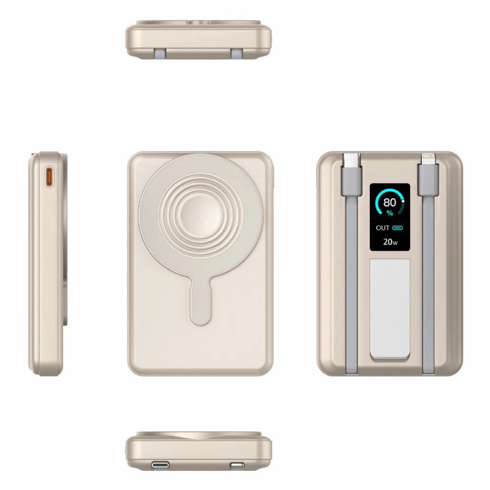 22.5W 10000mah 15W Wireless Magnetic Power Bank TFT Color Screen Comes With Double Lines Aluminum Bracket Phone Fast Charging
22.5W 10000mah 15W Wireless Magnetic Power Bank TFT Color Screen Comes With Double Lines Aluminum Bracket Phone Fast Charging