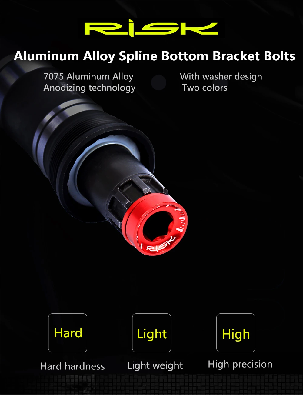RISK 2pcs M15x19mm MTB BIke Splined Bottom Bracket Bolts Aluminum Alloy Waterproof Dust-proof Cover Bottom Bracket Crank Screws
RISK 2pcs M15x19mm MTB BIke Splined Bottom Bracket Bolts Aluminum Alloy Waterproof Dust-proof Cover Bottom Bracket Crank Screws