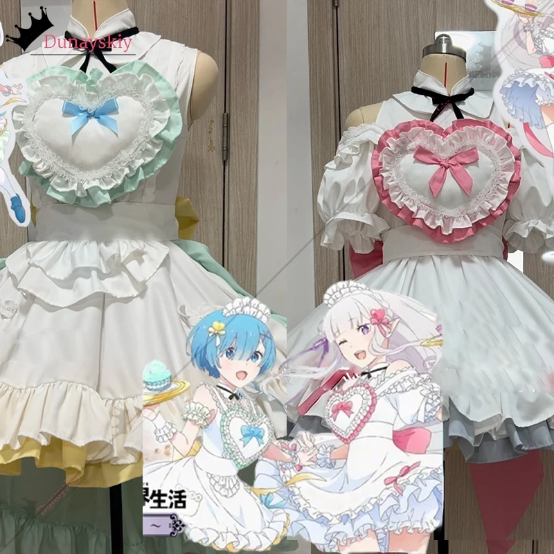 Anime Rem Emilia Cosplay Lolita Meid Costumes Japanese Cute Lolita Maid Women's Dresses Halloween Party Role-playing Suits じらいけい
Anime Rem Emilia Cosplay Lolita Meid Costumes Japanese Cute Lolita Maid Women's Dresses Halloween Party Role-playing Suits じらいけい
