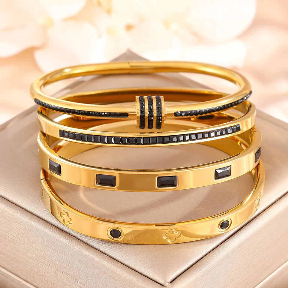 Yupsk 4/1Pcs Black Zircon Inlaid Stainless Steel Bracelet for Women Men Fashion Punk Everyday Versatile Jewelry 2026 New
Yupsk 4/1Pcs Black Zircon Inlaid Stainless Steel Bracelet for Women Men Fashion Punk Everyday Versatile Jewelry 2026 New