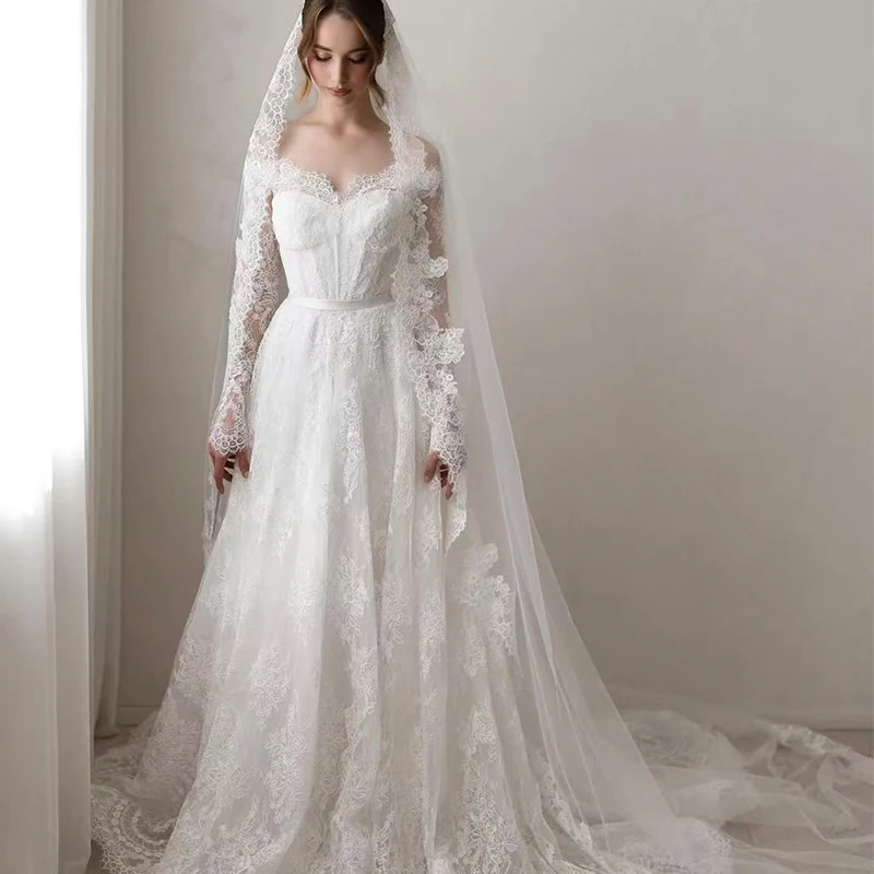 Vintage Wedding Dress Organza With Embroidery A-Line Ball Gown V-Neck Full Sleeve Customized Bride Dress Vestido De Novia Button
Vintage Wedding Dress Organza With Embroidery A-Line Ball Gown V-Neck Full Sleeve Customized Bride Dress Vestido De Novia Button