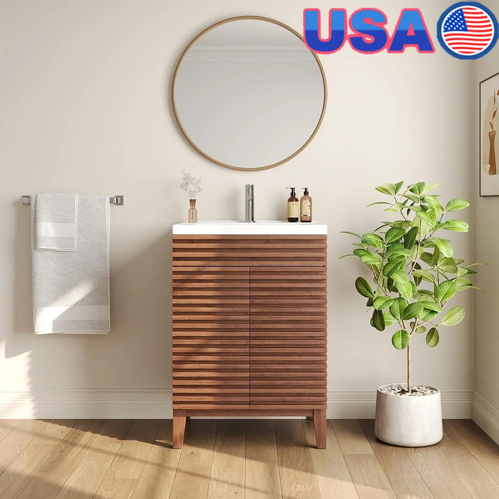 24 Inch Bathroom Vanity with Ceramic Sink Soft Close Doors Pre Assembled Multifunctional Storage Space Durable MDF Design
24 Inch Bathroom Vanity with Ceramic Sink Soft Close Doors Pre Assembled Multifunctional Storage Space Durable MDF Design