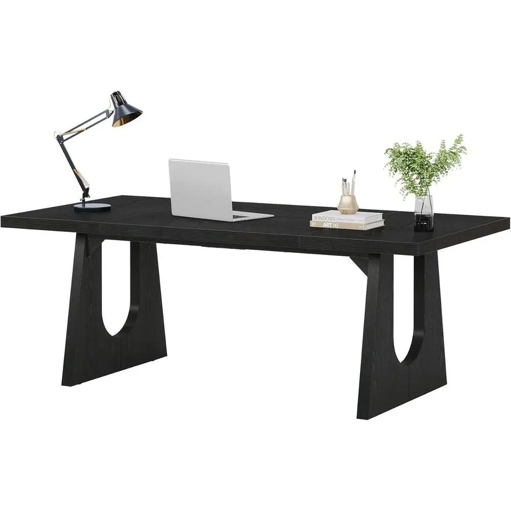 Large 70.86-Inch Black Office Desk with Wooden Legs, Modern Simple Writing Table for Workstation or Home Office
Large 70.86-Inch Black Office Desk with Wooden Legs, Modern Simple Writing Table for Workstation or Home Office