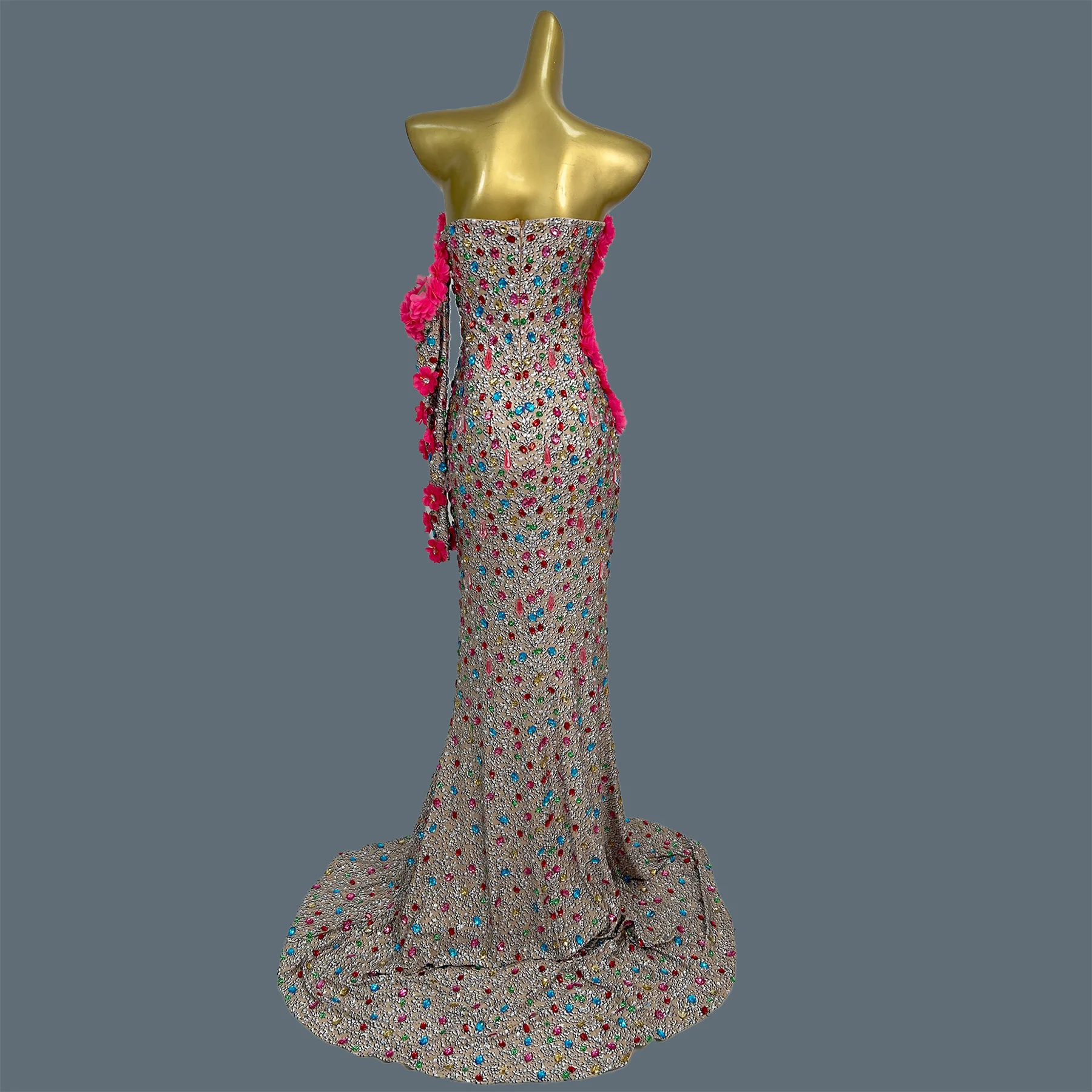 Elegant Luxury Sparkly Multicolour Rhinestone Evening Gown Flower Sexy Floor-length Dress Formal Dress for Homecoming Caihualuo
Elegant Luxury Sparkly Multicolour Rhinestone Evening Gown Flower Sexy Floor-length Dress Formal Dress for Homecoming Caihualuo