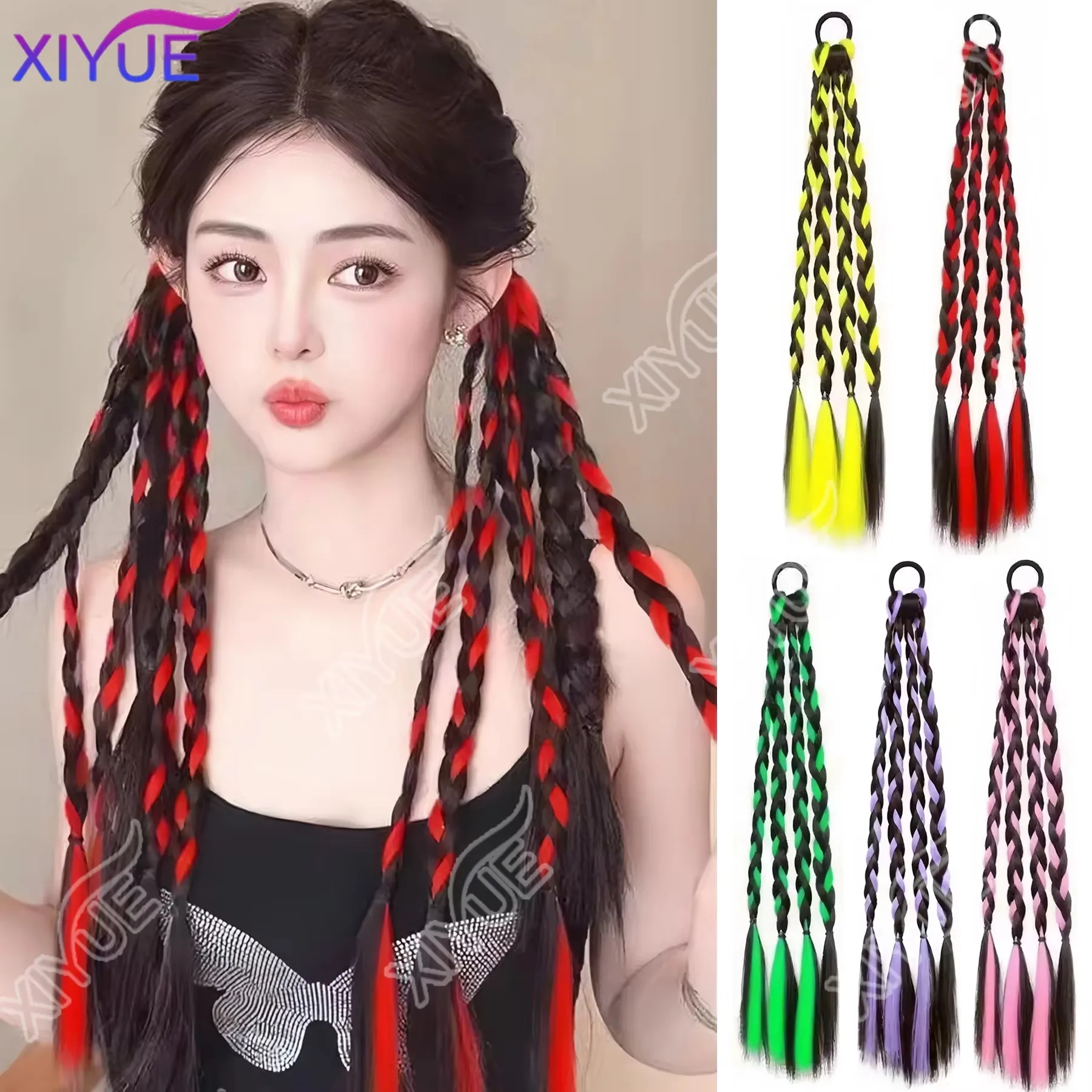 XIYUE Synthetic Braid Wigs Ponytail Extensions With Rubber Band Boxing Braided Hair Extensions Black Natural Wig Women's Braided
XIYUE Synthetic Braid Wigs Ponytail Extensions With Rubber Band Boxing Braided Hair Extensions Black Natural Wig Women's Braided