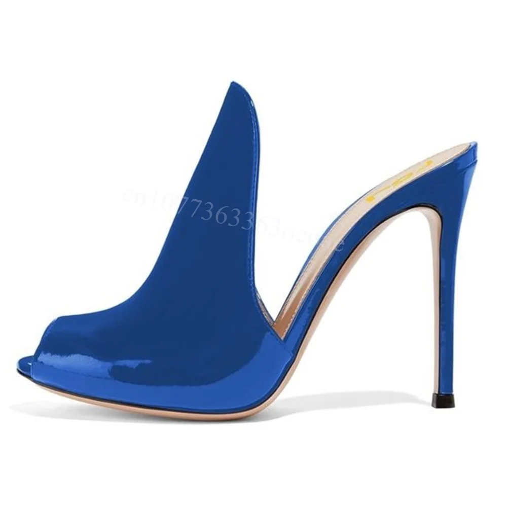 Blue Patent Leather Slippers Fashionable Peep Toe Shoes for Women Thin High Heels Sexy Shoes for Summer 2025 Zapatos Para Mujere
Blue Patent Leather Slippers Fashionable Peep Toe Shoes for Women Thin High Heels Sexy Shoes for Summer 2025 Zapatos Para Mujere