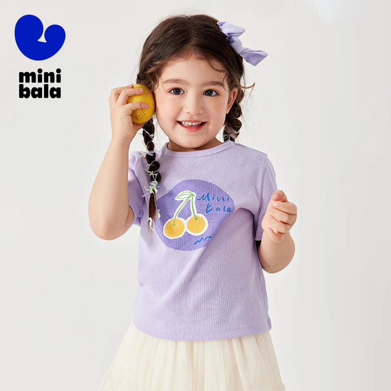 Mini Bala Girls T-Shirt Summer Kids Sweet Soft Round Neck Top Breathable Elastic Short Sleeve Tee for Casual Play
Mini Bala Girls T-Shirt Summer Kids Sweet Soft Round Neck Top Breathable Elastic Short Sleeve Tee for Casual Play