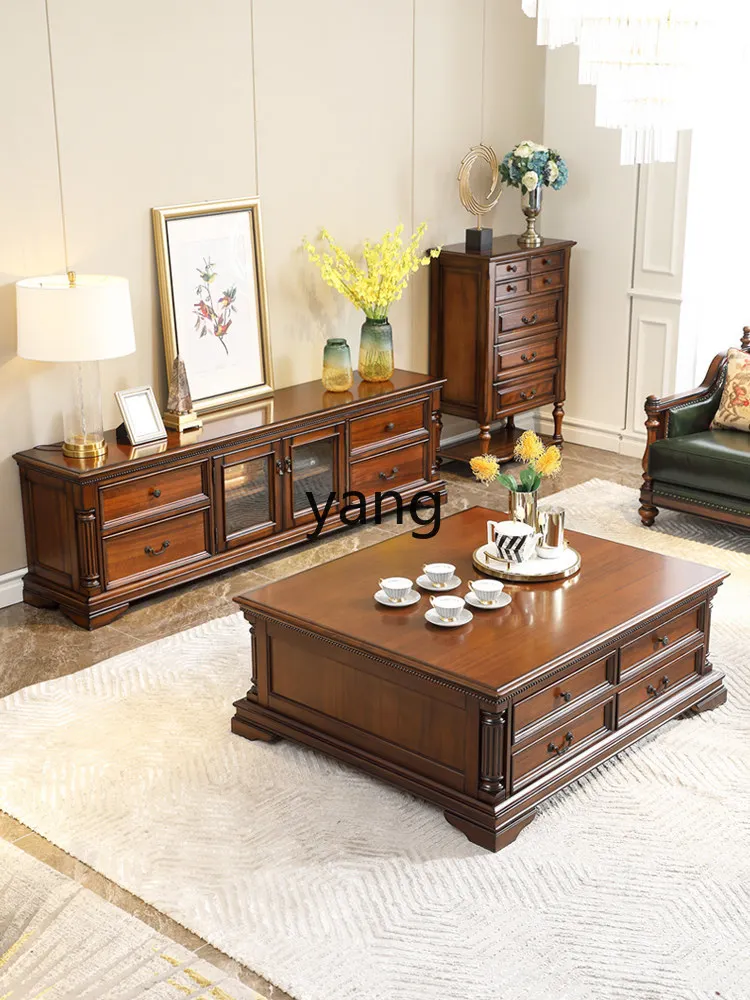 LMM American retro living room full set of furniture all solid wood large coffee table storage large apartment
LMM American retro living room full set of furniture all solid wood large coffee table storage large apartment
