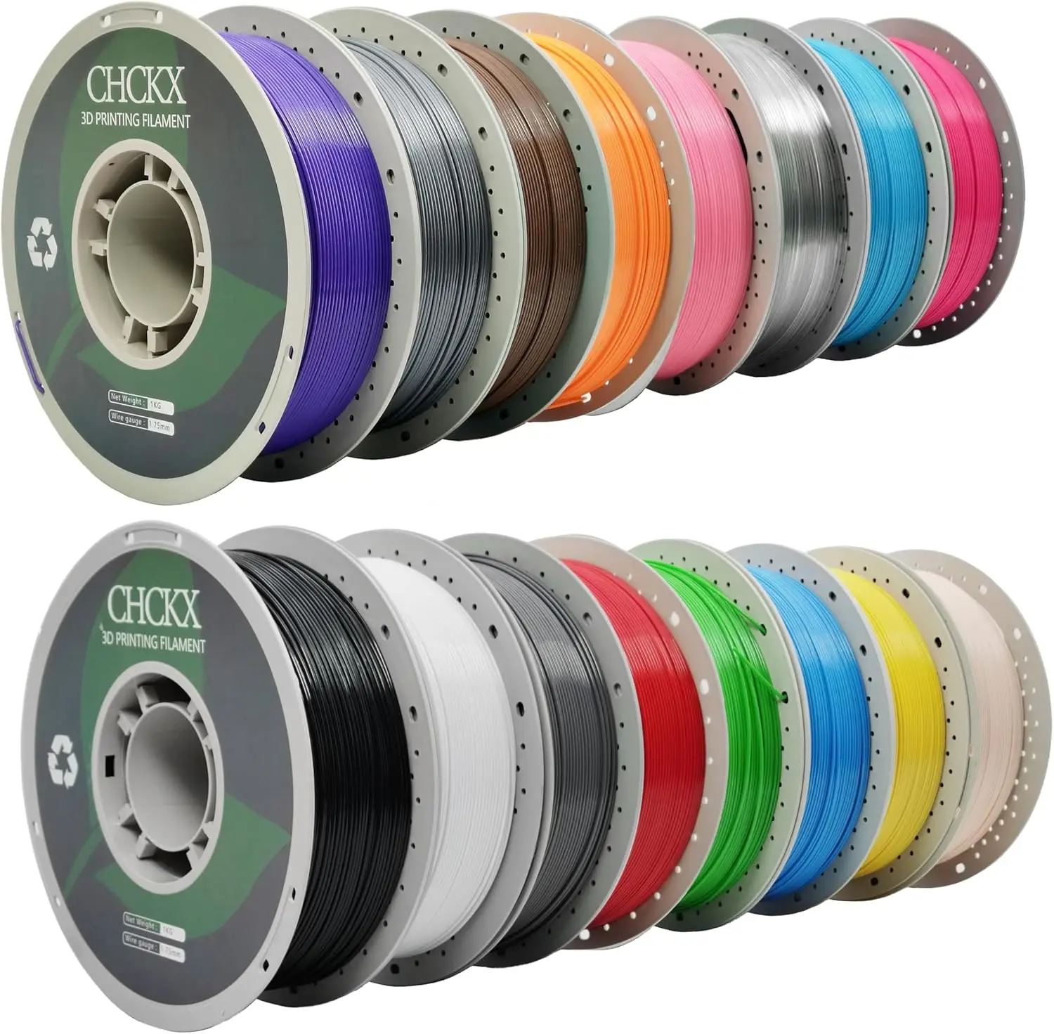 PETG 3D Printer Filament Bundle, 16 Rolls, 1.75 mm, 1 kg Each, 16 Colors, Dimensional Accuracy +/- 0.03 mm
PETG 3D Printer Filament Bundle, 16 Rolls, 1.75 mm, 1 kg Each, 16 Colors, Dimensional Accuracy +/- 0.03 mm