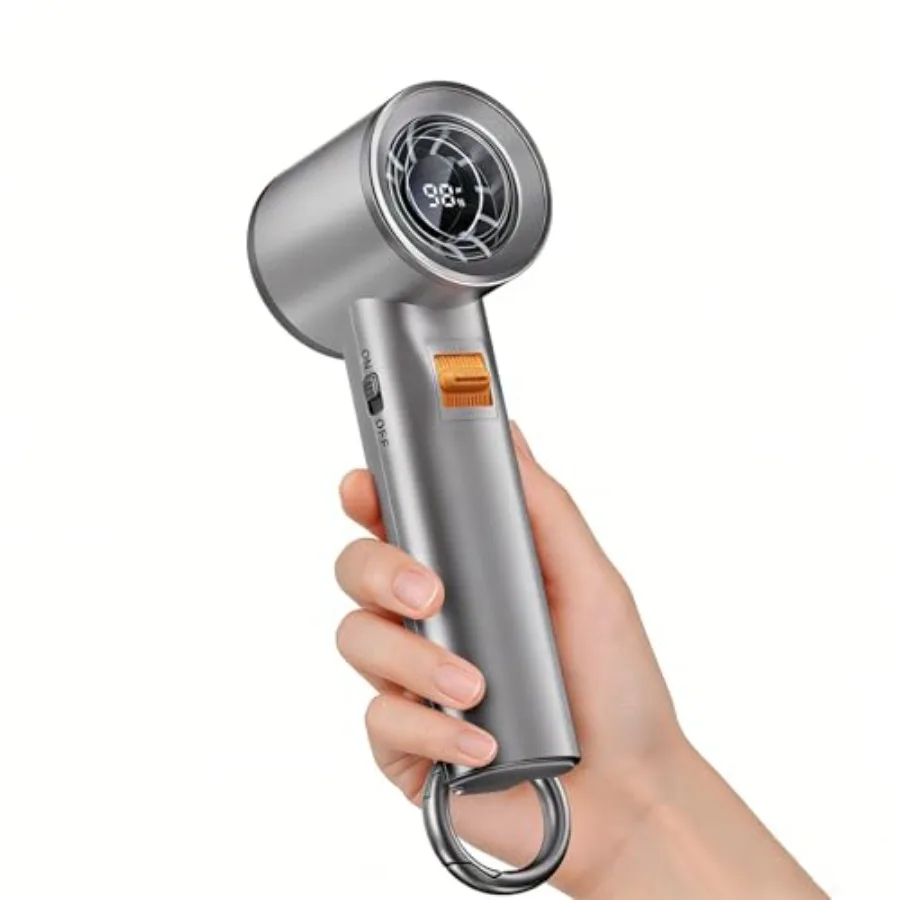 Portable Handheld Turbo Fan for Outdoor- 5000mah Mini Handheld Personal Pocket Fan for Powerful Airflow Wind - 20Hrs, 100 Speed
Portable Handheld Turbo Fan for Outdoor- 5000mah Mini Handheld Personal Pocket Fan for Powerful Airflow Wind - 20Hrs, 100 Speed