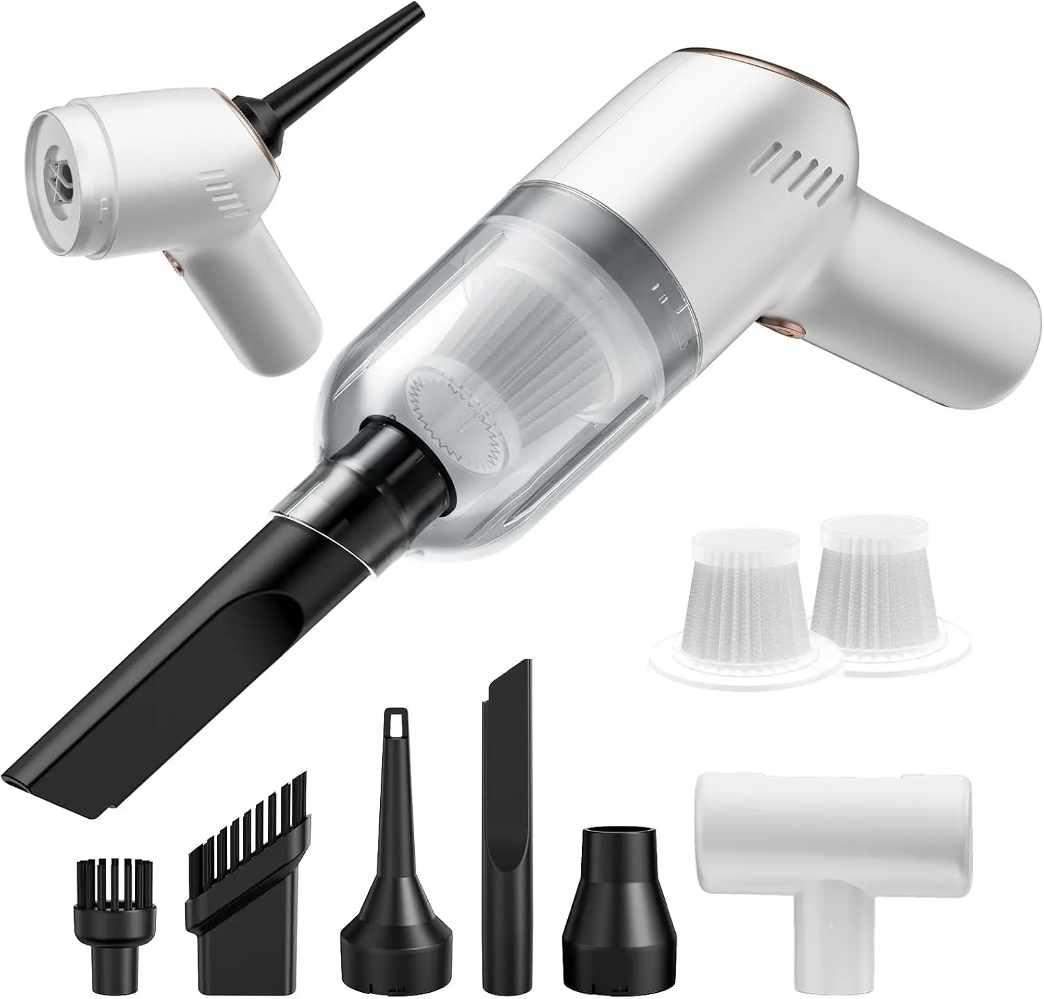 Ручной пылесос для автомобиля, беспроводной мини-пылесос 9000 PA с 2 моющимися фильтрами HEPA, портативный пылесос 3-в-1 для дома, офиса, домашних животных
Ручной пылесос для автомобиля, беспроводной мини-пылесос 9000 PA с 2 моющимися фильтрами HEPA, портативный пылесос 3-в-1 для дома, офиса, домашних животных