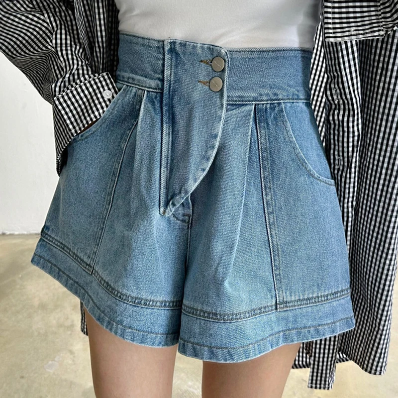 Women Denim Pants 2023 New Summer Jeans Shorts Women Casual High Waist Button Loose Blue Pants Y2K Korean Streetwear
Women Denim Pants 2023 New Summer Jeans Shorts Women Casual High Waist Button Loose Blue Pants Y2K Korean Streetwear
