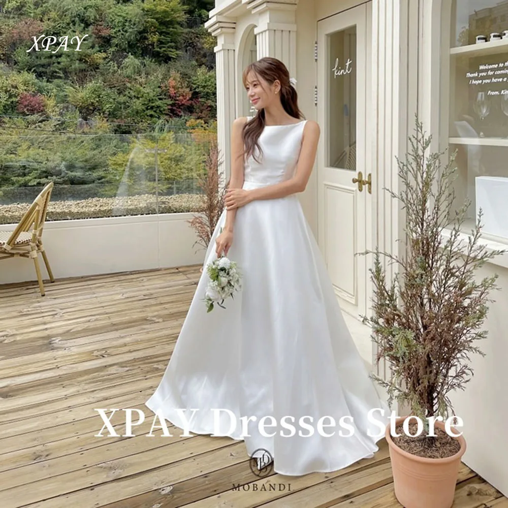 XPAY 2025 Simple A Line Satin Wedding Dresses Korea Photo shoot Scoop Neck Bridal Gowns Mariage Customized Plain 웨딩드레스
XPAY 2025 Simple A Line Satin Wedding Dresses Korea Photo shoot Scoop Neck Bridal Gowns Mariage Customized Plain 웨딩드레스