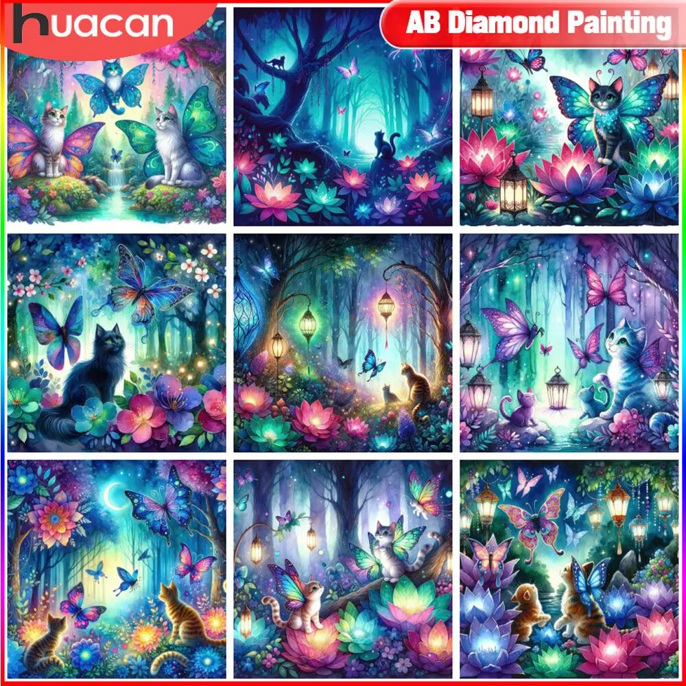 HUACAN Diamond Painting Fantasy Forest Landscape Full Square Round Drill Mosaic Cat Butterfly Flower Paintings For Interior
HUACAN Diamond Painting Fantasy Forest Landscape Full Square Round Drill Mosaic Cat Butterfly Flower Paintings For Interior