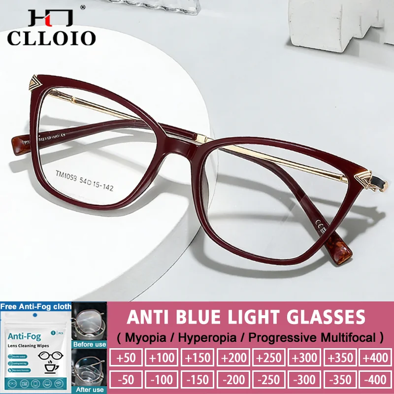 CLLOIO High Quality Reading Prescription Myopia Glasses Lady Computer Butterfly Frame Glasses Anti Blue Ray Progressive Eyeware
CLLOIO High Quality Reading Prescription Myopia Glasses Lady Computer Butterfly Frame Glasses Anti Blue Ray Progressive Eyeware
