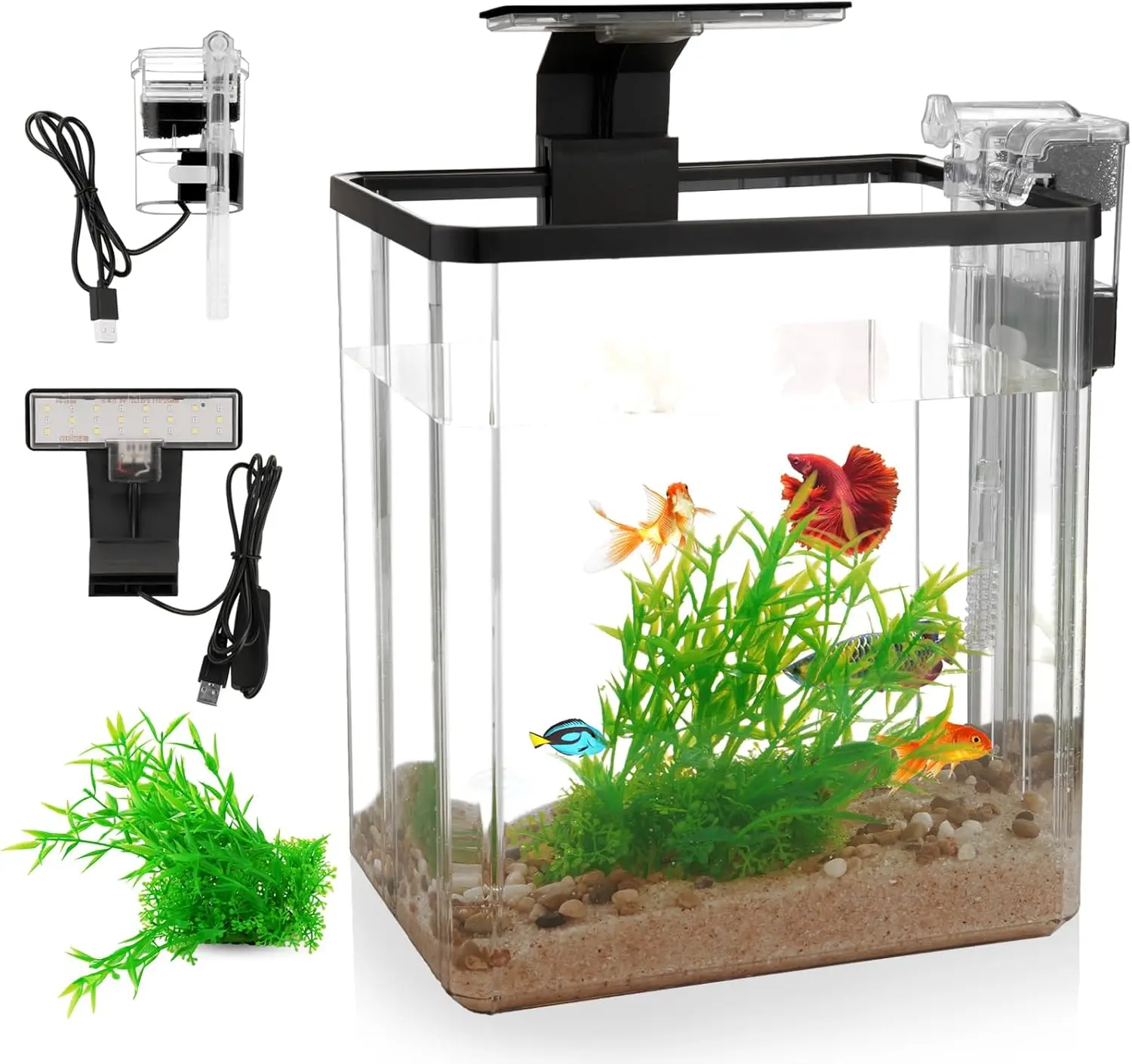 1.5 Gal Aquarium Starter Kit - Clear Plastic Fish Tank with Filter, Light, Pump - Perfect for Betta, Goldfish, Shrimp
1.5 Gal Aquarium Starter Kit - Clear Plastic Fish Tank with Filter, Light, Pump - Perfect for Betta, Goldfish, Shrimp
