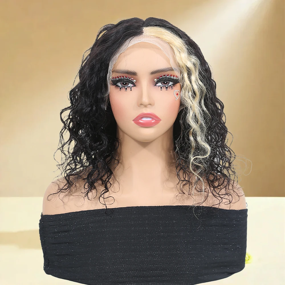 Short Bob Wigs Water Wave 13x6x1 T Part Transparent Lace Frontal Human Hair Wigs Natural Color With 613 Hair 150% for Women
Short Bob Wigs Water Wave 13x6x1 T Part Transparent Lace Frontal Human Hair Wigs Natural Color With 613 Hair 150% for Women