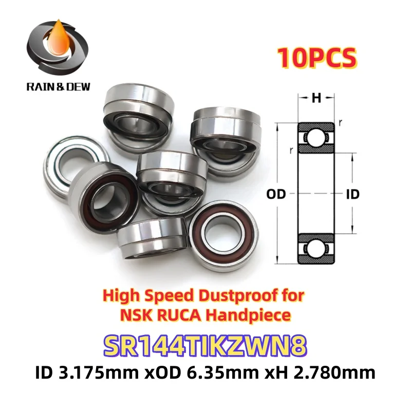 10Pcs SR144TIKZWN8 3.175x6.35x2.780 mm ABEC-9 KAVO High Handpiece Cartridge Ceramic Balls with Stepped Rotor Bearing
10Pcs SR144TIKZWN8 3.175x6.35x2.780 mm ABEC-9 KAVO High Handpiece Cartridge Ceramic Balls with Stepped Rotor Bearing