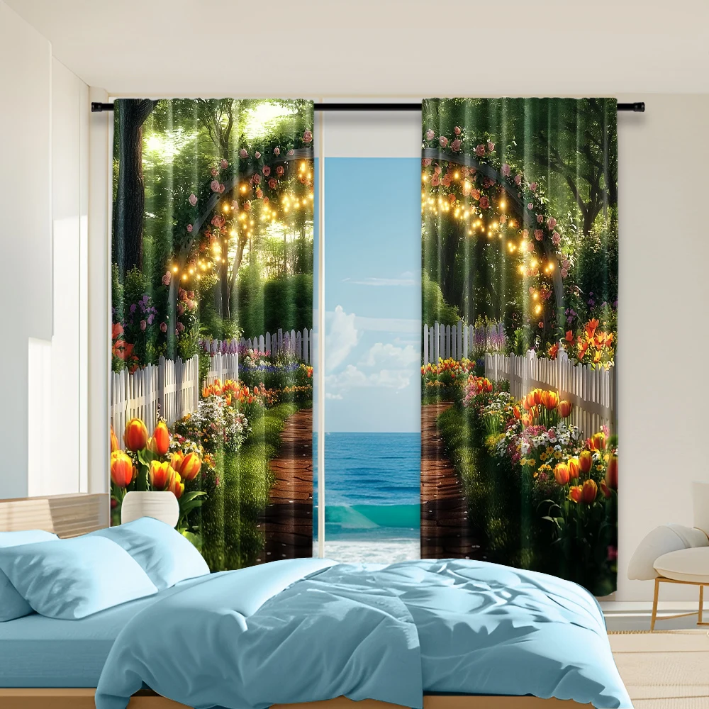 2 pcs, versatile polyester transparent curtains for home decoration Spring Garden for use in bedrooms and living rooms
2 pcs, versatile polyester transparent curtains for home decoration Spring Garden for use in bedrooms and living rooms