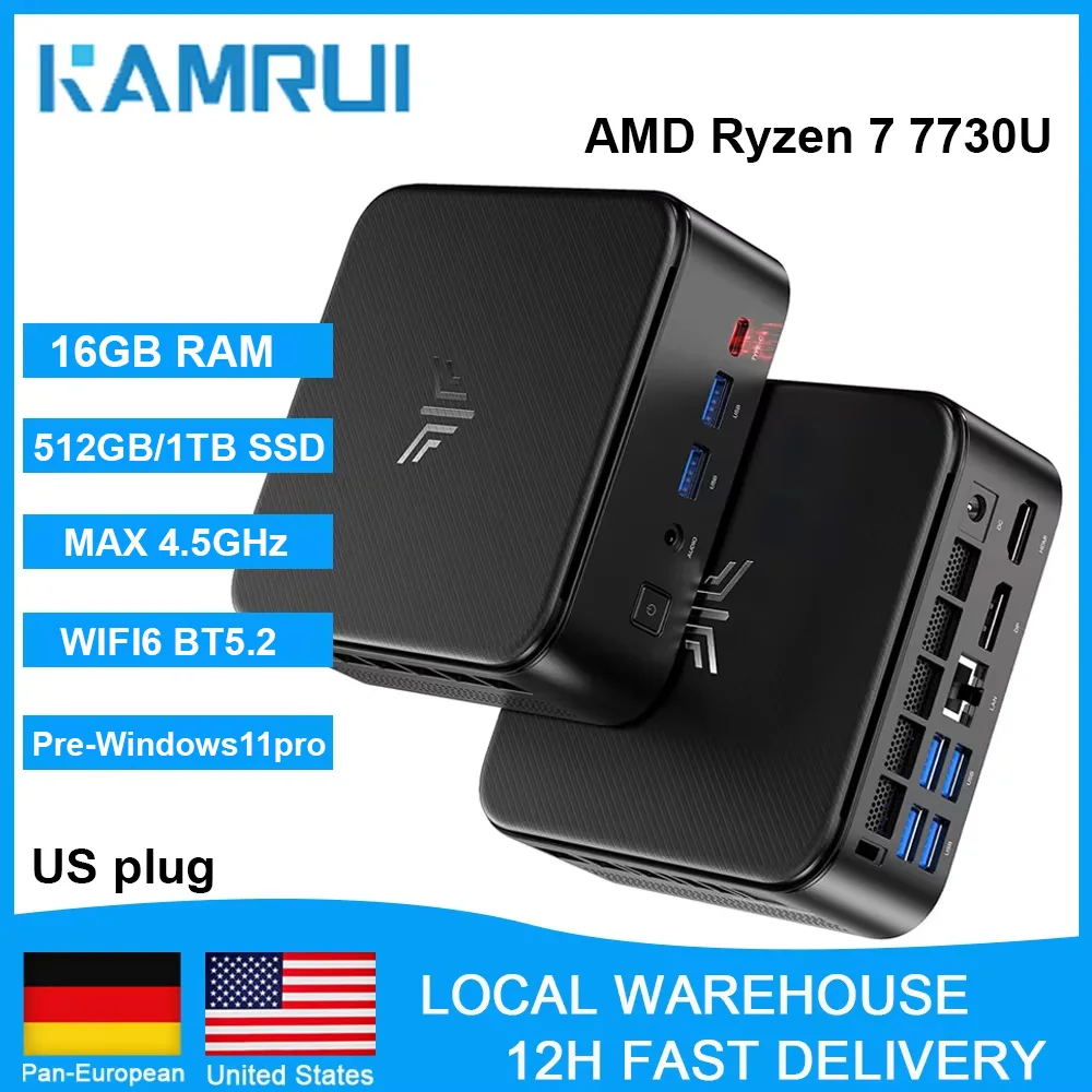 KAMRUI Mini Gaming PC AMD Ryzen 7 7730U 16GB RAM 512GB/1TB M.2 SSD Desktop Computer Windows11pro Type-C 4K PC for Gaming Office
KAMRUI Mini Gaming PC AMD Ryzen 7 7730U 16GB RAM 512GB/1TB M.2 SSD Desktop Computer Windows11pro Type-C 4K PC for Gaming Office