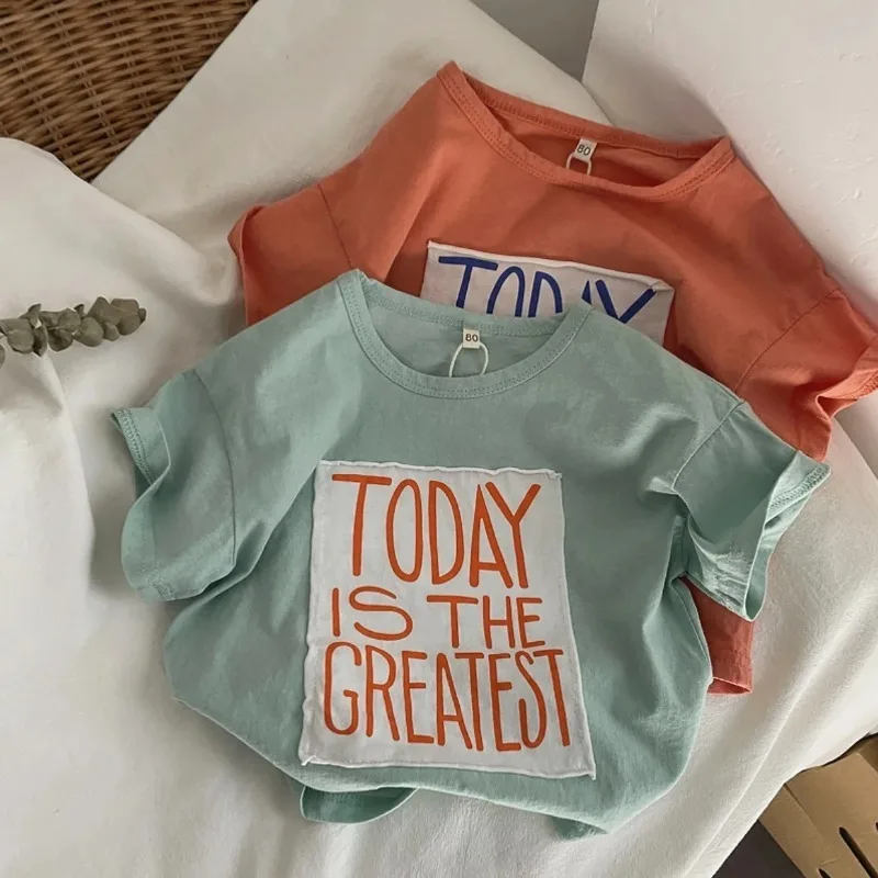 Summer Children Boys T-shirts Cotton Letter Patchwork Infant Baby Boys Tees Loose Round Collar Toddler Boys Short Sleeve Top
Summer Children Boys T-shirts Cotton Letter Patchwork Infant Baby Boys Tees Loose Round Collar Toddler Boys Short Sleeve Top