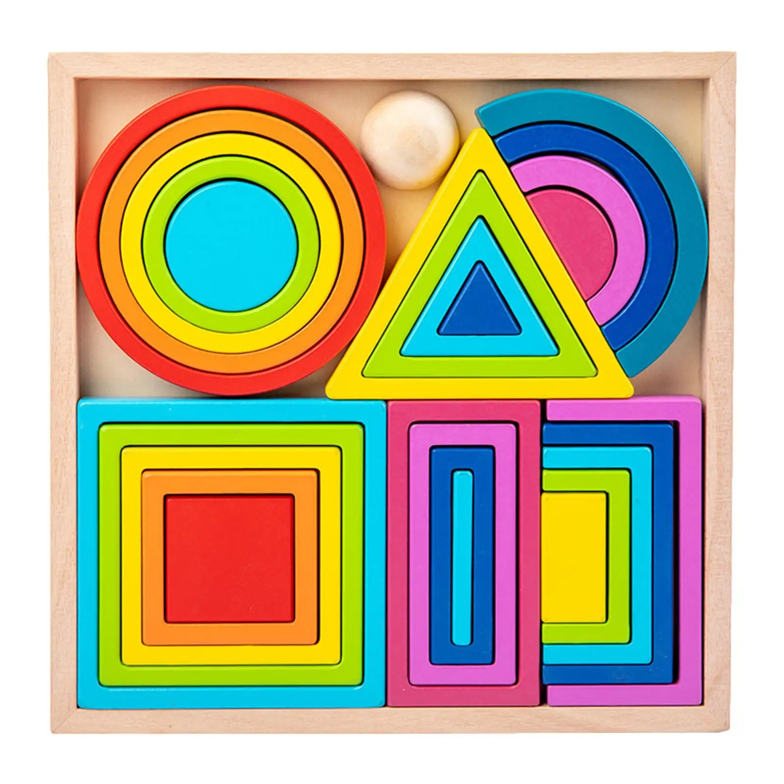 Kids Rainbow Nesting Building Blocks Puzzle Preschool Geometric Building Blocks Balance Game for Boys & Girls
Kids Rainbow Nesting Building Blocks Puzzle Preschool Geometric Building Blocks Balance Game for Boys & Girls