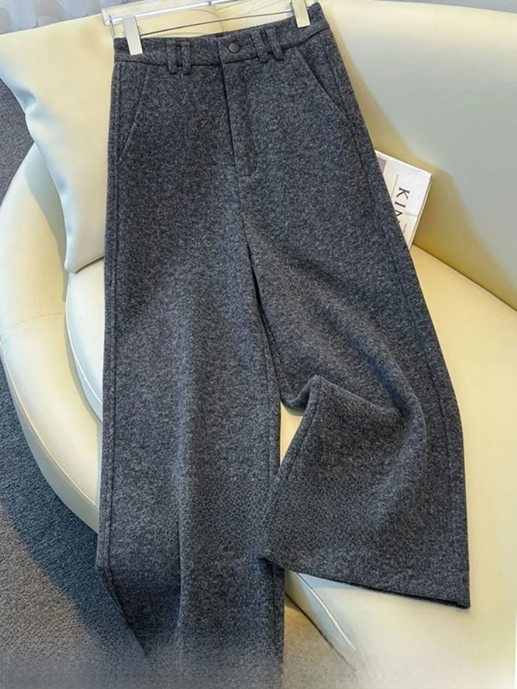High Waist Straight Leg Woolen Wide Leg Pants Women's Thiened Nine Points Commuter Sle Casual Trousers Korean Version
High Waist Straight Leg Woolen Wide Leg Pants Women's Thiened Nine Points Commuter Sle Casual Trousers Korean Version