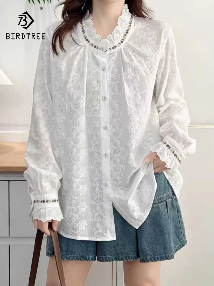 New 2026 Spring Cotton Long Sleeve Shirt, Women Ruffled Floral Embroidery, Mori Girl French Preppy Style Loose Blouse T5D084CC
New 2026 Spring Cotton Long Sleeve Shirt, Women Ruffled Floral Embroidery, Mori Girl French Preppy Style Loose Blouse T5D084CC