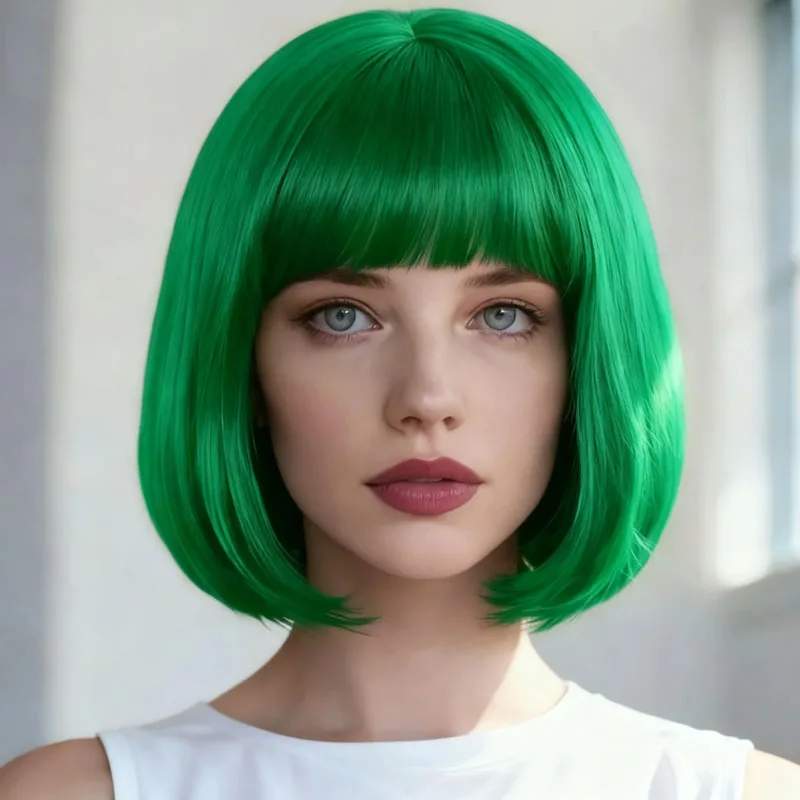 Green 12 inch synthetic wig, suitable for women's high temperature fiber fluffiness, suitable for daily role-playing party use
Green 12 inch synthetic wig, suitable for women's high temperature fiber fluffiness, suitable for daily role-playing party use
