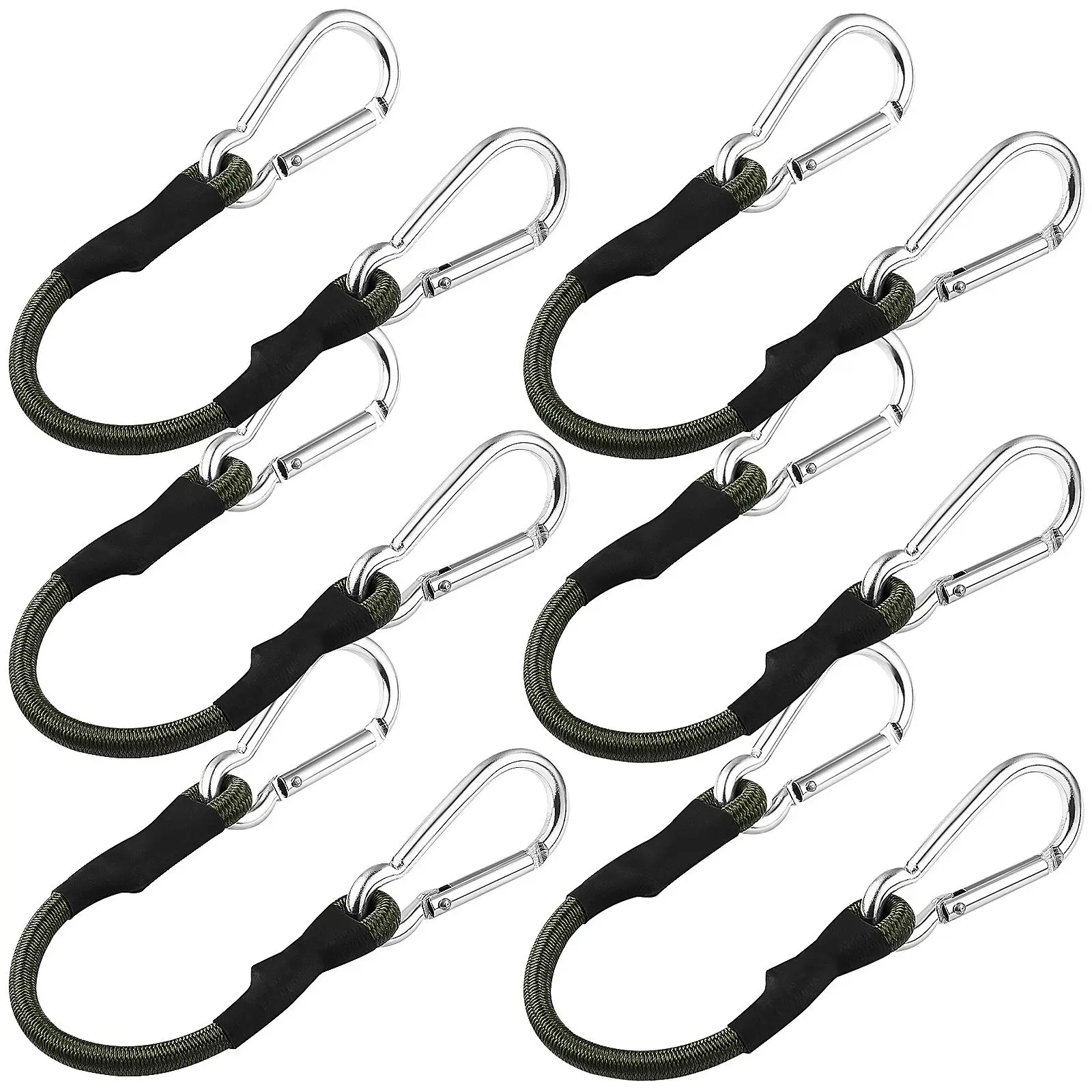 6 Pcs Bungee Bungee Cords With Carabiner Hooks Cords Hooks Aluminum for Camping Tent Luggage Straps Heavy Duty
6 Pcs Bungee Bungee Cords With Carabiner Hooks Cords Hooks Aluminum for Camping Tent Luggage Straps Heavy Duty