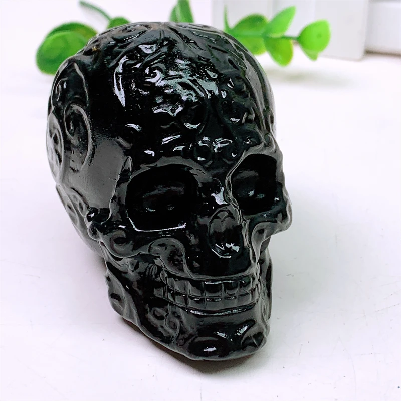 Natural Crystal Black Obsidian Skull Ashtray, Polished Quartz, Healing Stones, Gemstones for Home DIY Decoration, 1Pc
Natural Crystal Black Obsidian Skull Ashtray, Polished Quartz, Healing Stones, Gemstones for Home DIY Decoration, 1Pc