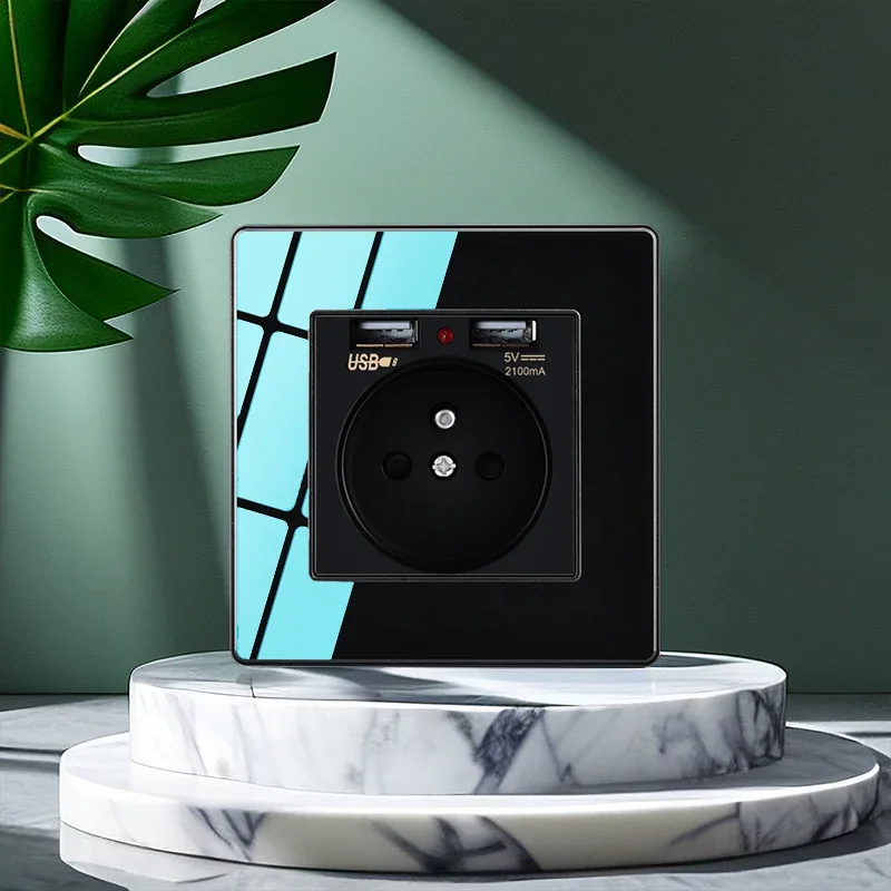 T&I 2p+T 16a French Standard Power Socket With Earth Neptune Built-In Socket With Usb Protruding Mount Ground Black Glass
T&I 2p+T 16a French Standard Power Socket With Earth Neptune Built-In Socket With Usb Protruding Mount Ground Black Glass