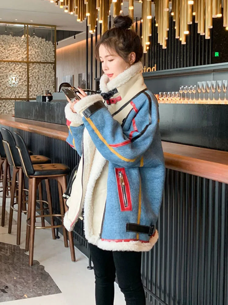Autumn Winter New Coats Women Cashmere Warm Jacket Patchwork Appliques High Street Loose Ladies Chic Outwear Female Coats
Autumn Winter New Coats Women Cashmere Warm Jacket Patchwork Appliques High Street Loose Ladies Chic Outwear Female Coats