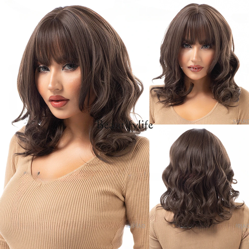 Wig women's short hair small curls daily wear versatile belt bangs full head cover
Wig women's short hair small curls daily wear versatile belt bangs full head cover