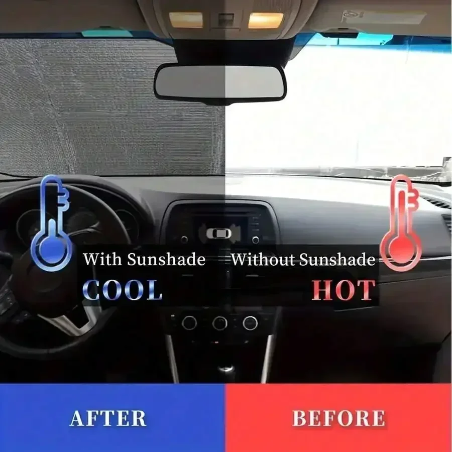 Car Windshield Sunshade With Suction Cups - Polyester Auto Interior Shade For Heat Protection
Car Windshield Sunshade With Suction Cups - Polyester Auto Interior Shade For Heat Protection