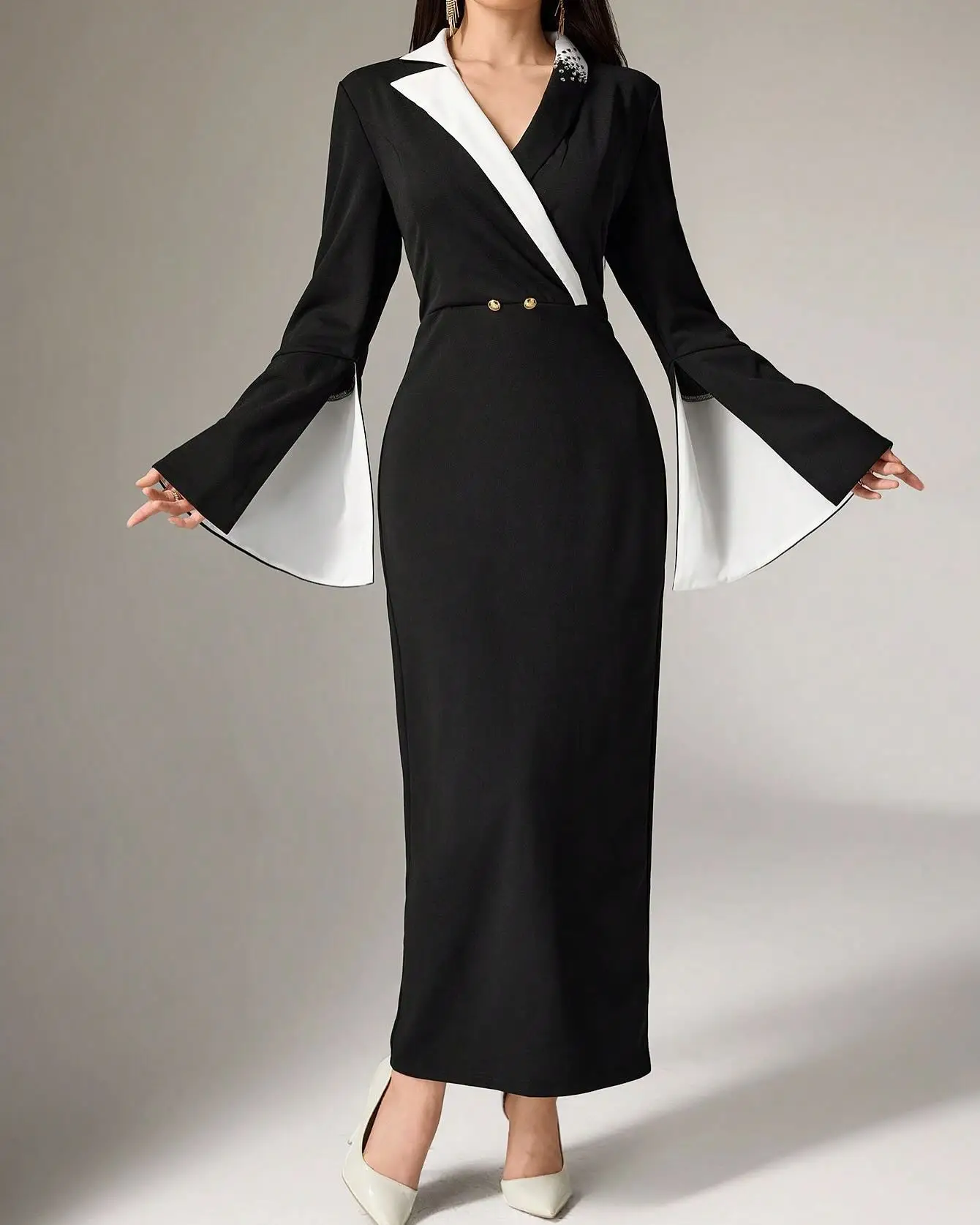 Customized Modern Jersey Buttons Evening Dresses High Quality Long Sleeves V-Neck Celebrity Gowns Custom Made Prom Dre
Customized Modern Jersey Buttons Evening Dresses High Quality Long Sleeves V-Neck Celebrity Gowns Custom Made Prom Dre