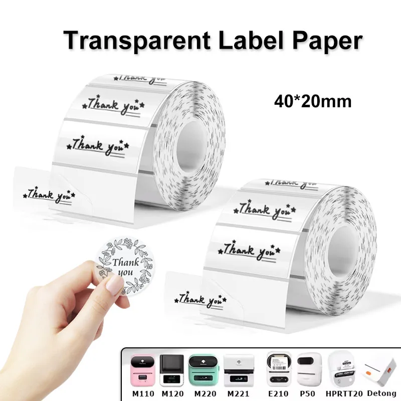 Transparent Rectangle Round Thermal Label Clear Roll Printable Adhesive Sticker Paper Waterproof Jar Price Barcode Tag M110 M220
Transparent Rectangle Round Thermal Label Clear Roll Printable Adhesive Sticker Paper Waterproof Jar Price Barcode Tag M110 M220
