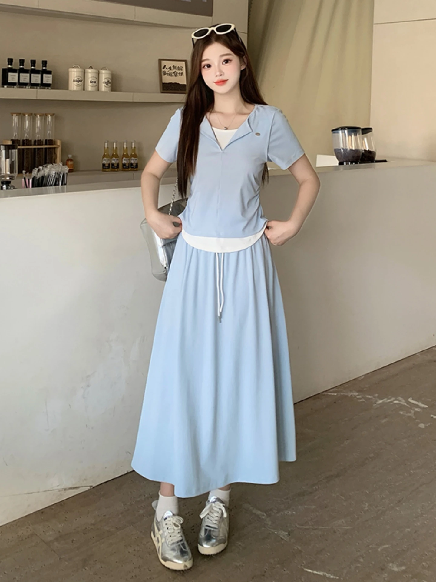 plus Size Summer Casual Short Sleeve T-Shirt And Half Skirt Two Piece Set for Women Belly Concealing Slimming Anti-Aging
plus Size Summer Casual Short Sleeve T-Shirt And Half Skirt Two Piece Set for Women Belly Concealing Slimming Anti-Aging