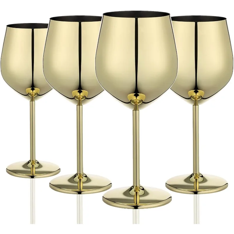 Gold Wine Glasses Set of 4, 18oz Unbreakable Gold Goblet, Stainless Steel Wine Glass, Metal Wine Glass for Outdoor
Gold Wine Glasses Set of 4, 18oz Unbreakable Gold Goblet, Stainless Steel Wine Glass, Metal Wine Glass for Outdoor