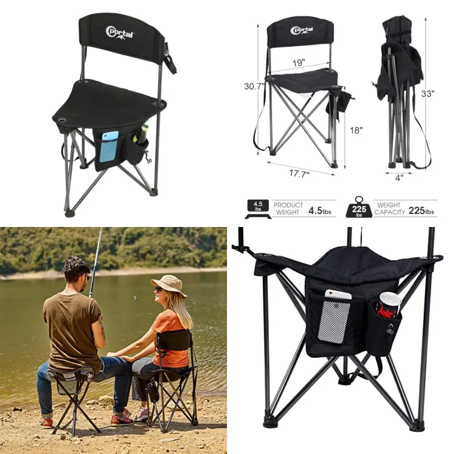Extra Large Quick Folding Tripod Stool with Backrest Fishing Camping Chair with Carry Strap
Extra Large Quick Folding Tripod Stool with Backrest Fishing Camping Chair with Carry Strap