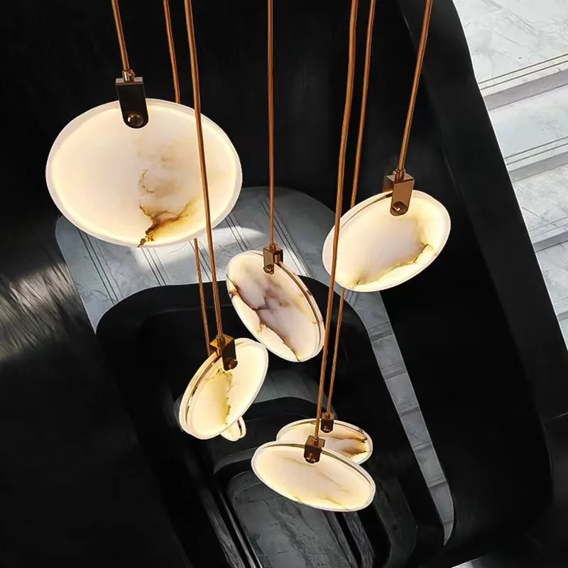 Modern Simple Alabaster Chandelier for Hotel Model Room Self-Built Villa Empty Living Room DIY Pendant Lights Duplex Staircase
Modern Simple Alabaster Chandelier for Hotel Model Room Self-Built Villa Empty Living Room DIY Pendant Lights Duplex Staircase