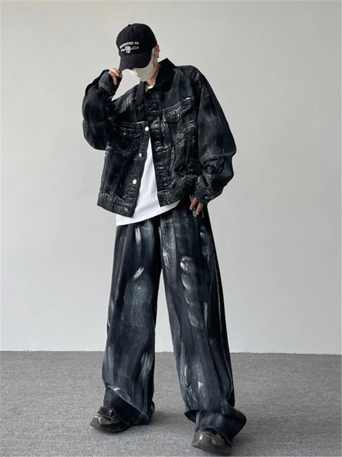 Loose Men's Denim Jaet And Pants Set Street Sle Hip Hop Casual Workwear Outerwear High Street American Cool Spill Ink
Loose Men's Denim Jaet And Pants Set Street Sle Hip Hop Casual Workwear Outerwear High Street American Cool Spill Ink