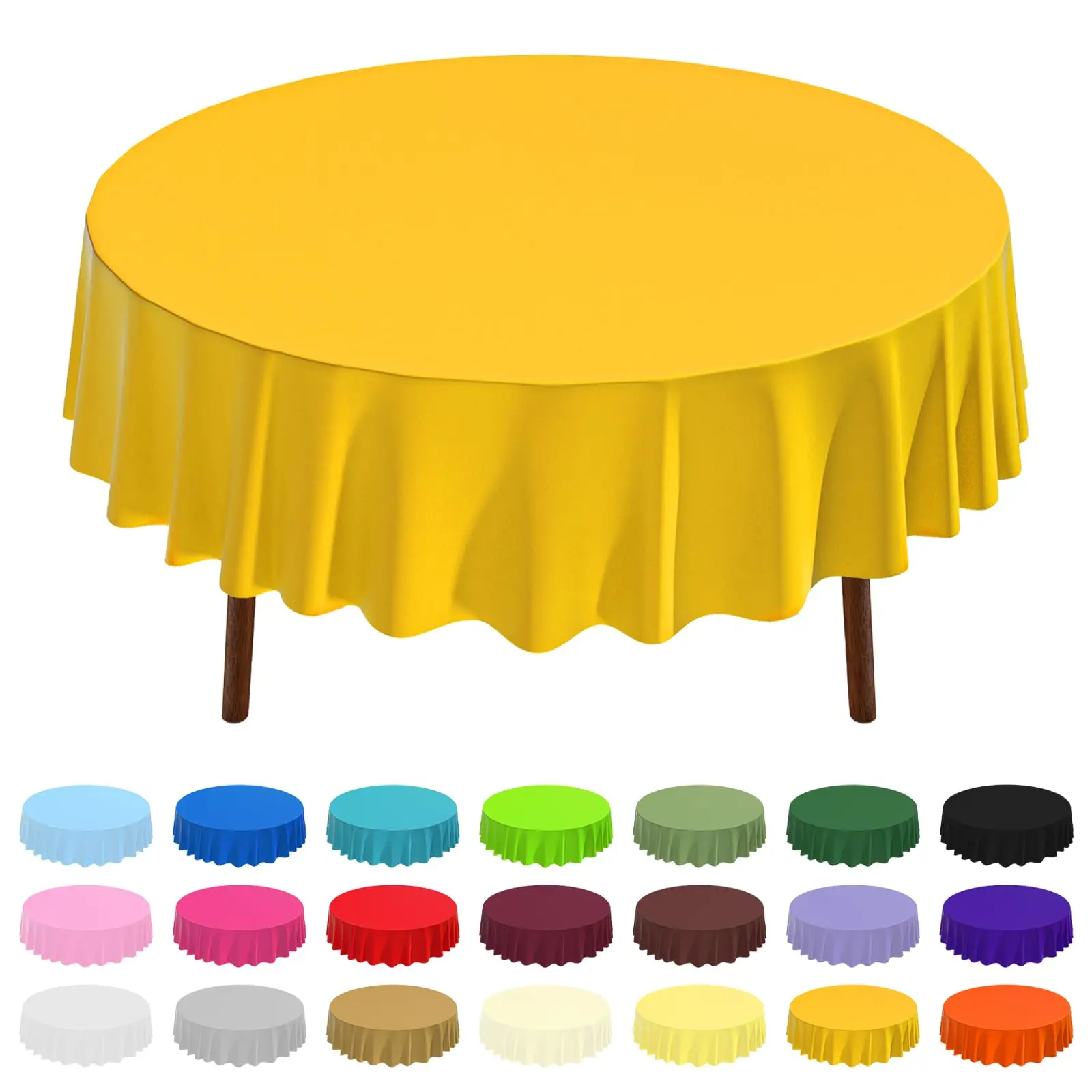 4 Pack Premium Disposable Plastic Tablecloth 84" Round Table Cover for Birthdays Weddings Christmas Anniversary
4 Pack Premium Disposable Plastic Tablecloth 84" Round Table Cover for Birthdays Weddings Christmas Anniversary