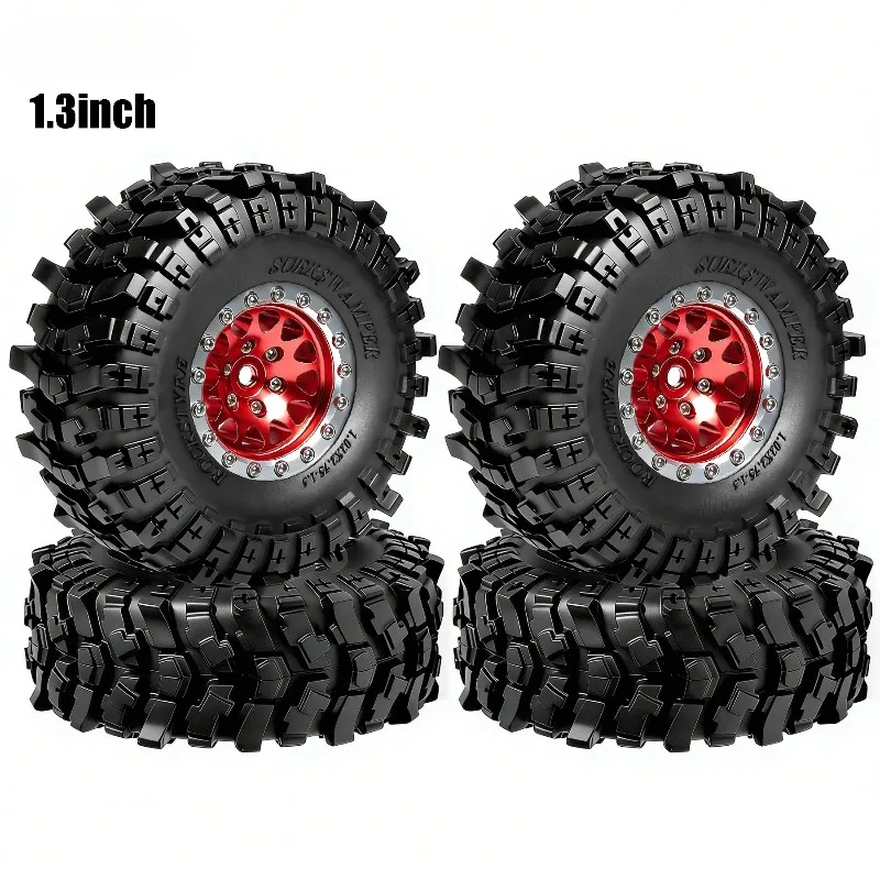 1.3 Inch Mud Terrain Rubber Tires & Rims, Off-Road Wheels for 1/18 1/24 RC Crawler TRX4M SCX24 AX24 FCX18 FCX24
1.3 Inch Mud Terrain Rubber Tires & Rims, Off-Road Wheels for 1/18 1/24 RC Crawler TRX4M SCX24 AX24 FCX18 FCX24