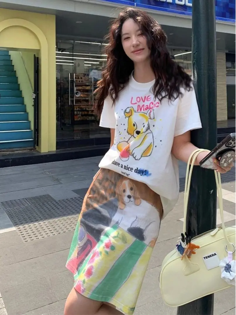 Cute Flower Dog Print Cartoon Graphic High Waist Mini Skirt Women Skirts fairycore 2000s grunge harajuku street vintage fashion
Cute Flower Dog Print Cartoon Graphic High Waist Mini Skirt Women Skirts fairycore 2000s grunge harajuku street vintage fashion