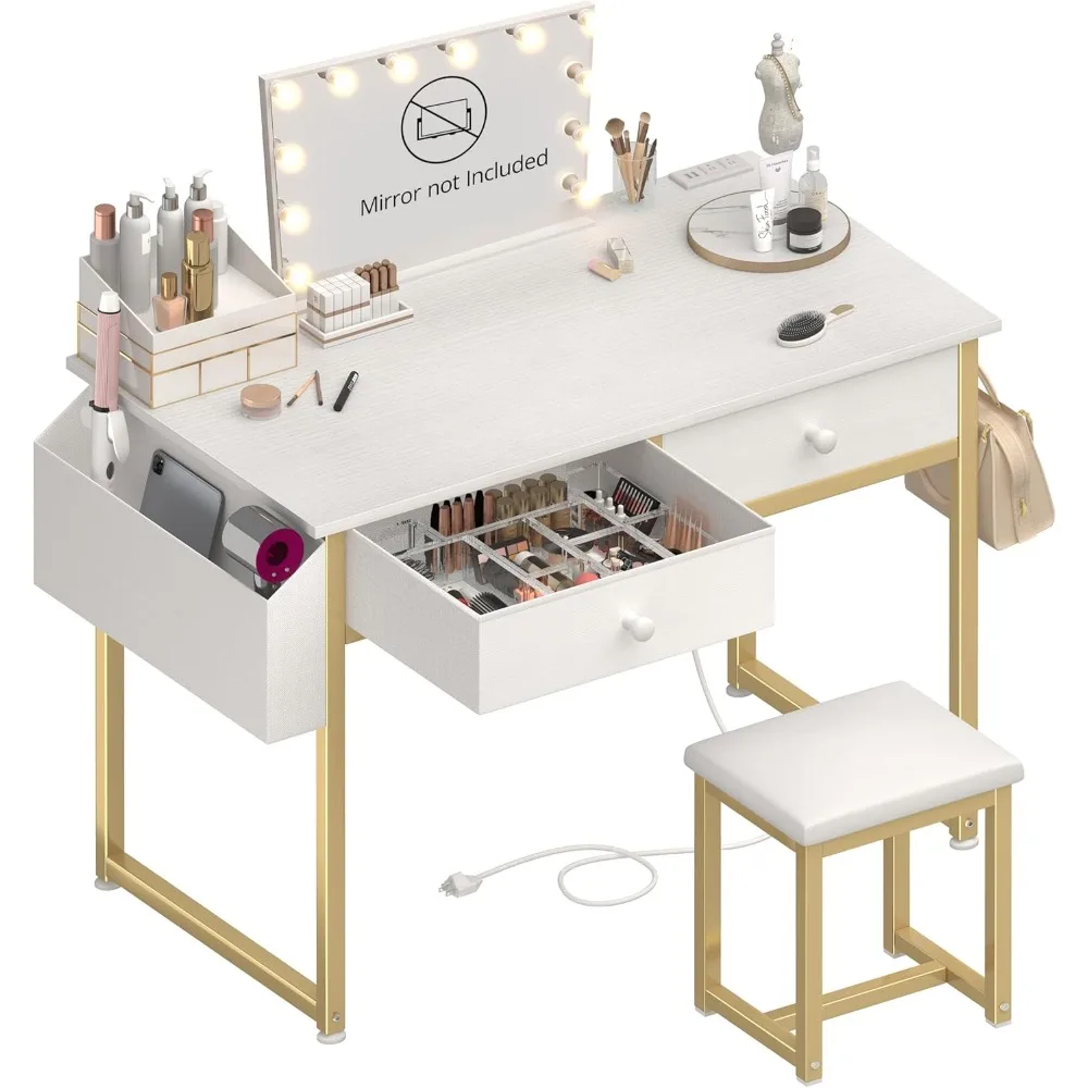 Makeup Vanity Desk No Mirror with Chair for Girls,Power Outlet Without Mirror, Modern Make Up Desk for Bedroom
Makeup Vanity Desk No Mirror with Chair for Girls,Power Outlet Without Mirror, Modern Make Up Desk for Bedroom