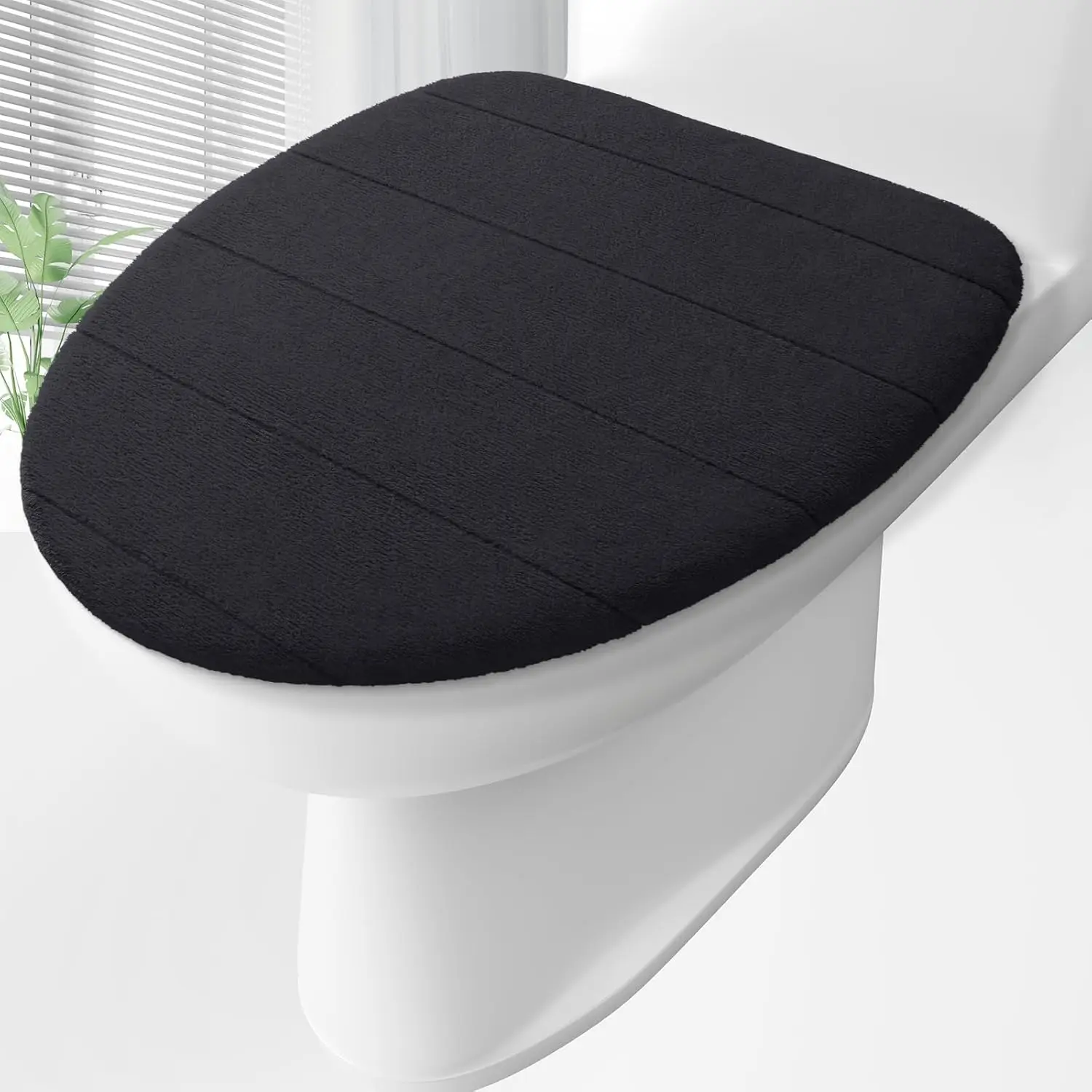 Velvet Toilet Lid Cover, 20.8x18.9 in, Elastic Edges, Non-Slip, Soft Bathroom Seat Cover, Fits Round & Elongated Toilets, Black
Velvet Toilet Lid Cover, 20.8x18.9 in, Elastic Edges, Non-Slip, Soft Bathroom Seat Cover, Fits Round & Elongated Toilets, Black